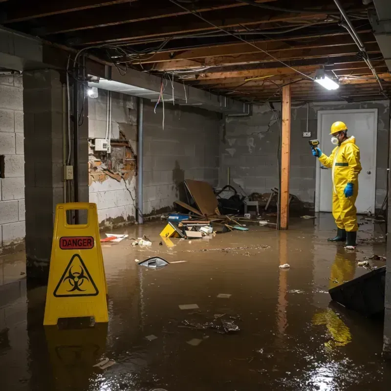 Flooded Basement Electrical Hazard in Groveland, FL Property